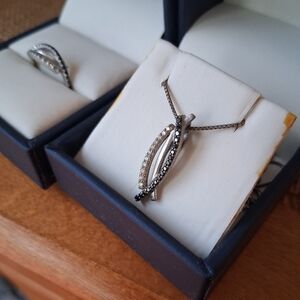 Peoples Necklace And Ring Set 925 Sterling Silver